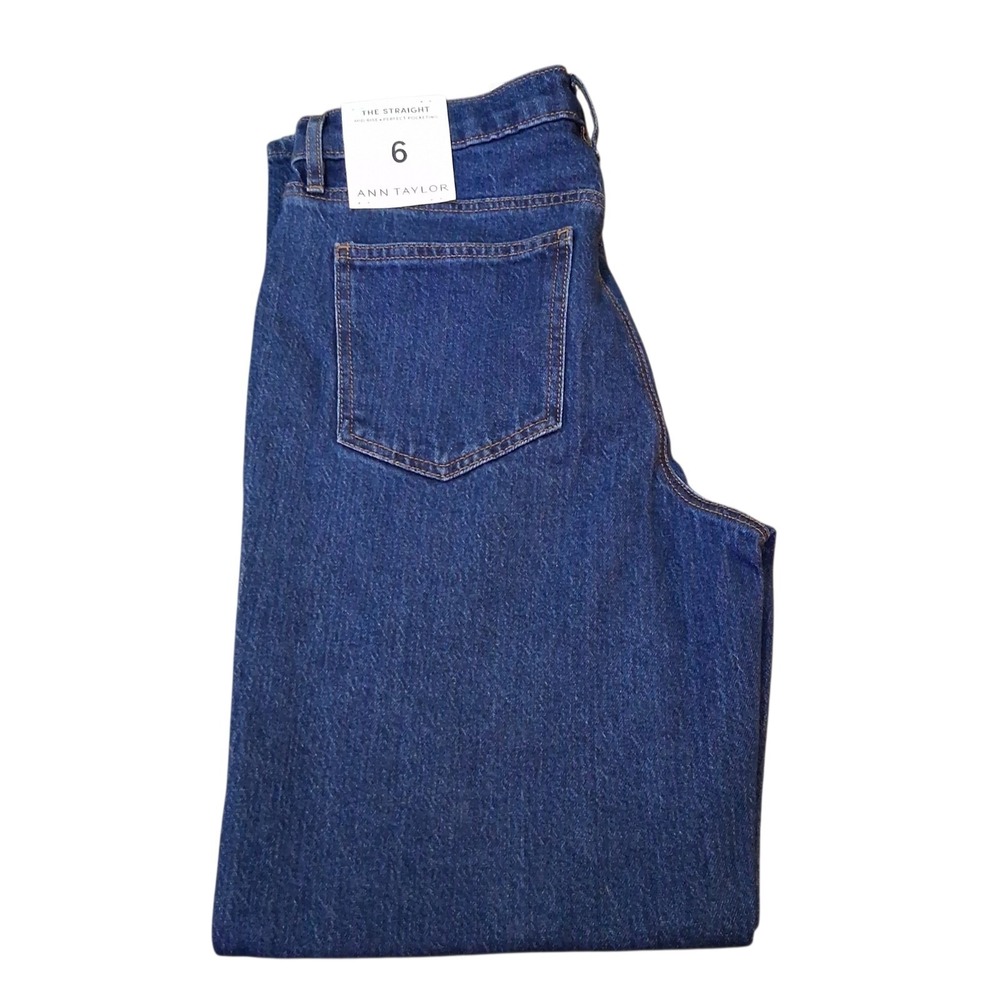 NWT Ann Taylor "The Straight" Women's Size 6 Dark Wash Blue Jeans Pants